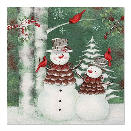 Servetten 3-laags 1/4 vouw 33cm x 33cm Forest Snowmen
