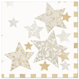 Servetten 3-laags 1/4 vouw 40cm x 40cm Stardust - Horecavoordeel.com