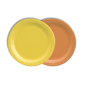 Borden Karton rond Ø 18cm kleuren assortiment - Geel/Oranje