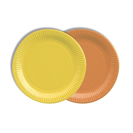 Borden Karton rond Ø 18cm kleuren assortiment - Geel/Oranje - Horecavoordeel.com