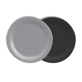 Borden Karton rond Ø 18cm kleuren assortiment - Grijs/Zwart - Horecavoordeel.com