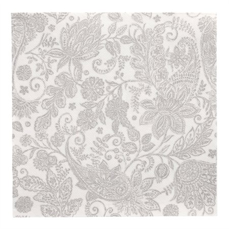 Servetten ROYAL Collection 1/4 vouw 40cm x 40cm Grijs Paisley