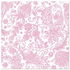 Servetten ROYAL Collection 1/4 vouw 40cm x 40cm Fuchsia Paisley - Horecavoordeel.com