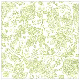 Servetten ROYAL Collection 1/4 vouw 40cm x 40cm Lime Paisley - Horecavoordeel.com