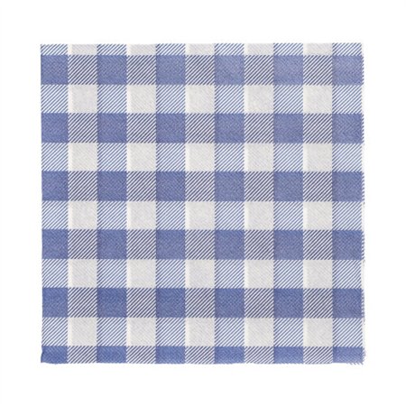 Servetten 1-laags 1/4 vouw 33cm x 33cm Blauw/Wit Vichy Karo