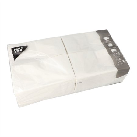 Servetten 2-laags 1/8 vouw 40cm x 40cm Wit