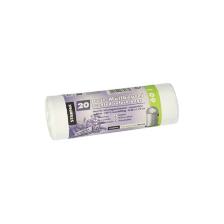 Pedaalemmerzakken met geur LDPE 60 l 72cm x 60cm Wit - Lavendel - Horecavoordeel.com