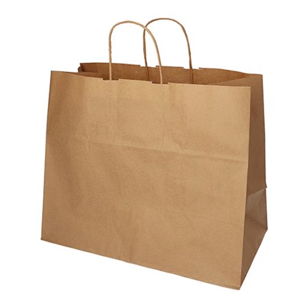 Draagtassen Papier 27cm x 32cm x 21,5cm Bruin met gedraaid handvat