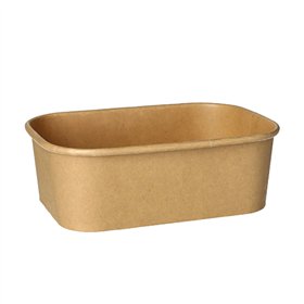 Maaltijdbakken rechthoekig 750ml 5,7cm x 17,3cm x 12,3cm Bruin 100% Fair - Horecavoordeel.com
