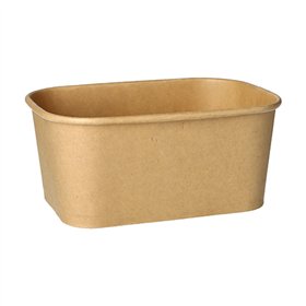 Maaltijdbakken rechthoekig 1000ml 7,5cm x 17,3cm x 12,3cm Bruin 100% Fair