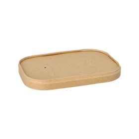 Deksel voor Maaltijdbakken Karton rechthoekig 2cm x 17,3cm x 12,3cm Bruin 100% Fair - Horecavoordeel.com