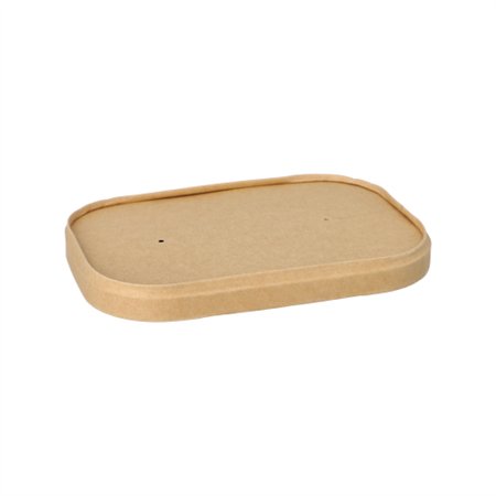 Deksel voor Maaltijdbakken Karton rechthoekig 2cm x 17,3cm x 12,3cm Bruin 100% Fair - Horecavoordeel.com