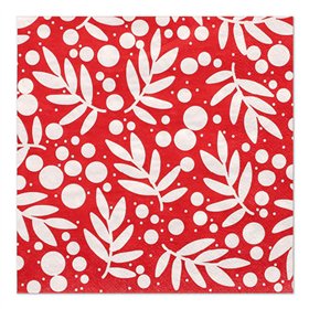 Servetten 3-laags 1/4 vouw 33cm x 33cm Rood Holly - Horecavoordeel.com