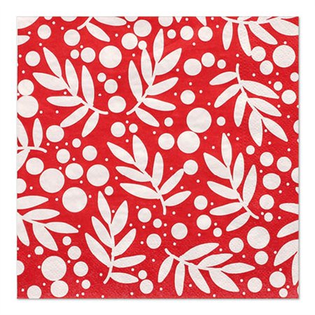 Servetten 3-laags 1/4 vouw 33cm x 33cm Rood Holly - Horecavoordeel.com