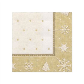 Servetten ROYAL Collection 1/4 vouw 25cm x 25cm Goud X-Mas - Horecavoordeel.com