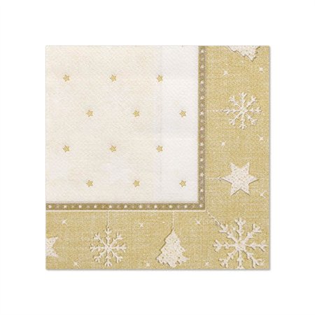 Servetten ROYAL Collection 1/4 vouw 25cm x 25cm Goud X-Mas