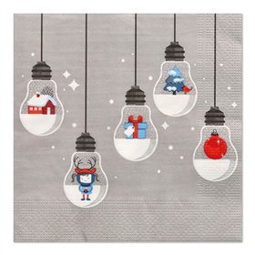 Servetten 3-laags 1/4 vouw 33cm x 33cm Grijs Lighting - Horecavoordeel.com