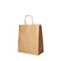 Draagtassen Papier 28cm x 22cm x 10cm Bruin met gedraaid handvat