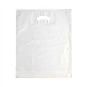 Draagtassen HDPE 44cm x 36cm x 9cm Wit - Horecavoordeel.com