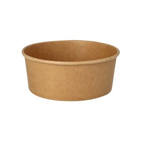Saladebakken Karton rond 750ml Ø 15cm x 6cm Bruin - Horecavoordeel.com