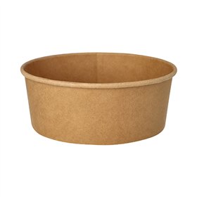 Saladebakken Karton rond 1300ml Ø 18,4cm x 7cm Bruin