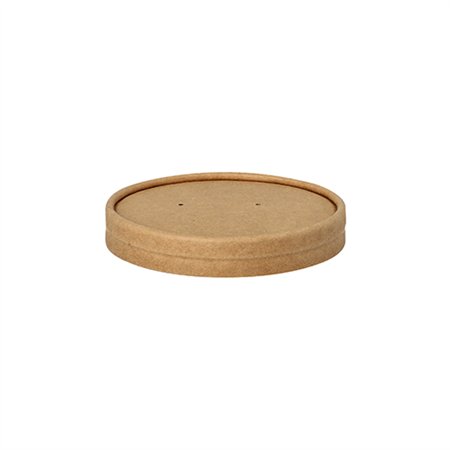 Deksel voor soepbeker Karton rond Ø 9,8cm x 1,6cm Bruin - Horecavoordeel.com
