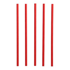 Milkshake rietjes Papier Ø 8mm x 25cm Rood