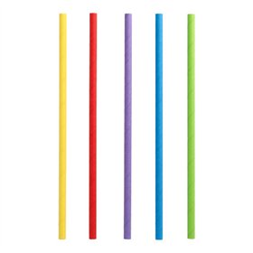 Milkshake rietjes Papier Ø 8mm x 25cm kleuren assortiment