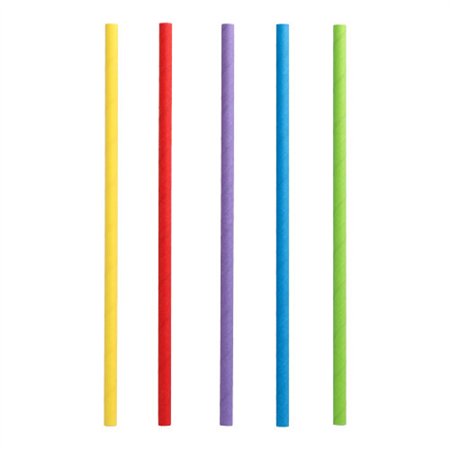 Milkshake rietjes Papier Ø 8mm x 25cm kleuren assortiment