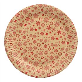 Borden Karton rond Ø 23cm Snöflinga