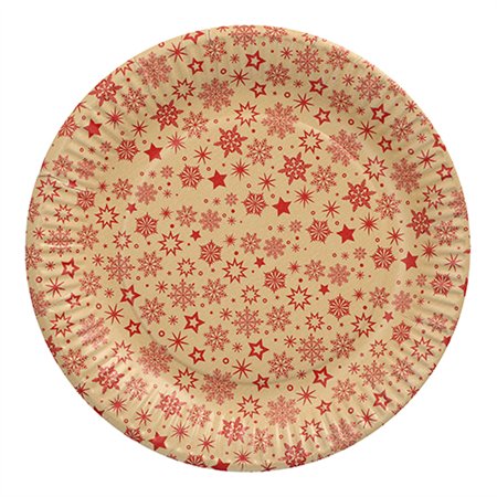 Borden Karton rond Ø 23cm Snöflinga - Horecavoordeel.com