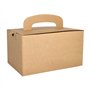 Lunch boxen Karton Pure rechthoekig 12,5cm x 15,5cm x 22,5cm Bruin met handvatten