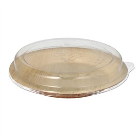 Borden palmblad rond 500ml Ø 23cm x 5,3cm met RPET deksels