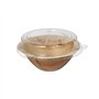 Schalen Palmblad rond 300ml Ø 15cm x 8,3cm met RPET deksels - Horecavoordeel.com