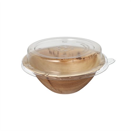 Schalen Palmblad rond 300ml Ø 15cm x 8,3cm met RPET deksels - Horecavoordeel.com