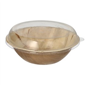 Schalen Palmblad rond 800ml Ø 21cm x 8,5cm met RPET deksels