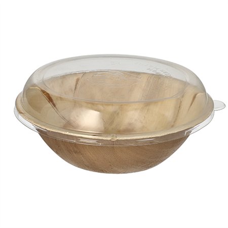Schalen Palmblad rond 800ml Ø 21cm x 8,5cm met RPET deksels
