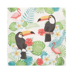 Servetten 3-laags 1/4 vouw 33cm x 33cm Toucans - Horecavoordeel.com