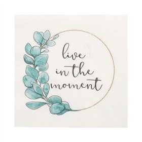 Servetten 3-laags 1/4 vouw 33cm x 33cm Live in the Moment