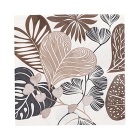 Servetten 3-laags 1/4 vouw 33cm x 33cm Silky Fronds - Horecavoordeel.com