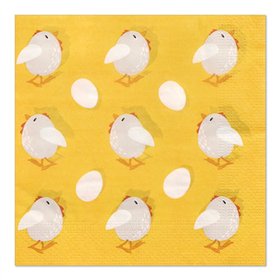 Servetten 3-laags 1/4 vouw 33cm x 33cm Kycklingar