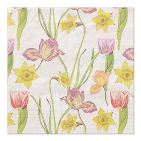 Servetten 3-laags 1/4 vouw 33cm x 33cm Varblommor