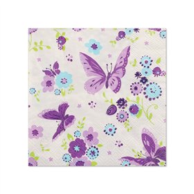 Servetten 3-laags 1/4 vouw 25cm x 25cm Beautiful Butterfly - Horecavoordeel.com
