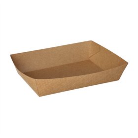 Snackbakje Karton Pure 4cm x 11cm x 16cm Bruin - Horecavoordeel.com