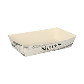 Patatbakje Karton van verse houtvezels 3,8cm x 8,5cm x 15,5cm Wit Newsprint