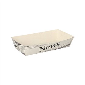 Patatbakje Karton van verse houtvezels 3,5cm x 7cm x 15cm Wit Newsprint