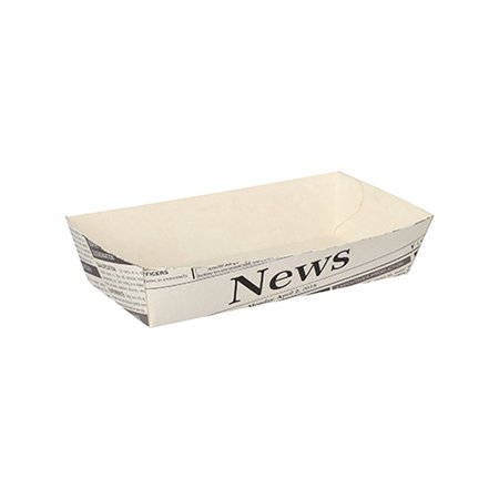 Patatbakje Karton van verse houtvezels 3,5cm x 7cm x 15cm Wit Newsprint