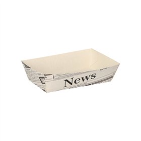 Patatbakje Karton van verse houtvezels 3,5cm x 7cm x 12cm Wit Newsprint