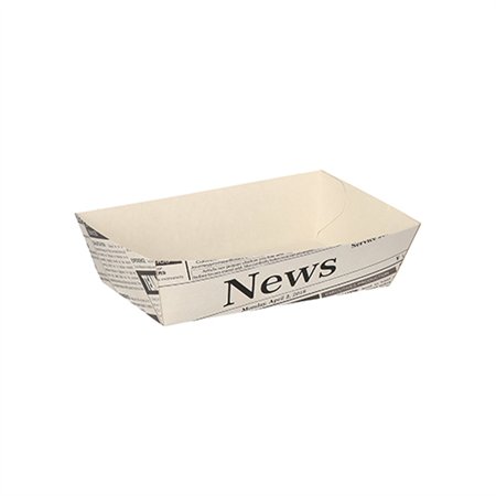 Patatbakje Karton van verse houtvezels 3,5cm x 7cm x 12cm Wit Newsprint - Horecavoordeel.com