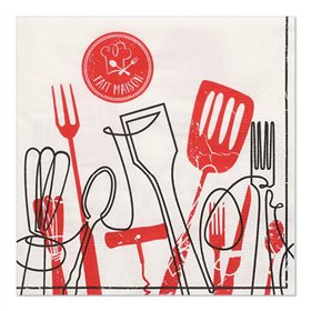 Servetten 3-laags 1/4 vouw 33cm x 33cm Ma Cuisine - Horecavoordeel.com